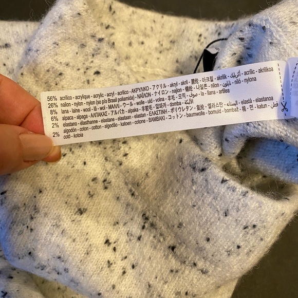 Zara Black Speckled Light Gray Sweater Knit pants Women’s, stretch - Picture 9 of 10